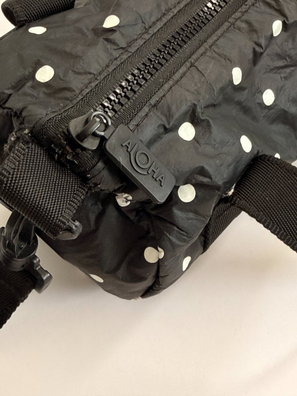 Aloha Black and White Polka Dot Mini Duffle - Picture 4 of 6